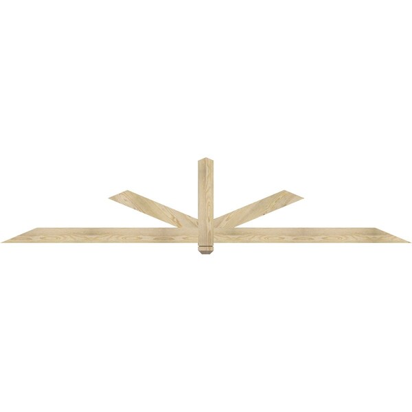 Ekena Millwork Kennewick Rough Sawn Timber Gable Bracket, Douglas Fir, 108"W x 22"H x 2"D x 4"F, 5/12 Pitch GBW108X22X0204KEN00RDF - main
